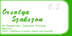 orsolya szakszon business card